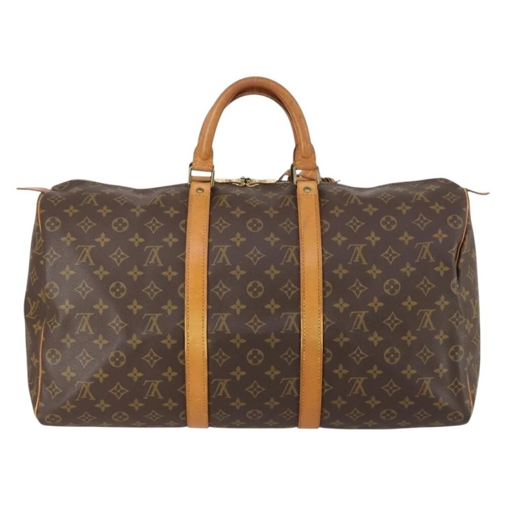 Louis Vuitton Monogram Keepall 50 Travel Bag Brown